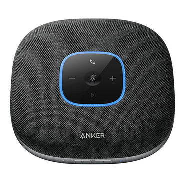 Anker PowerConf S3 Bluetooth Wireless / Wired Conference Speaker Microphone with 6 Built-In Omnidirectional Mics, 6700mAh Battery, and Automatic Voice Volume and App Control for Home and Office Online Video Calls