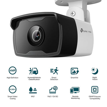 TP-Link VIGI C340I 2.8MM / 4MM / 6MM 4MP Outdoor IR Bullet Network CCTV Camera
