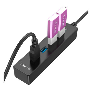 ORICO 4-Port USB 3.0 Hub with 5Gbps Transmission Rate and Windows, MacOS, and Linux Support for Computers and Laptops