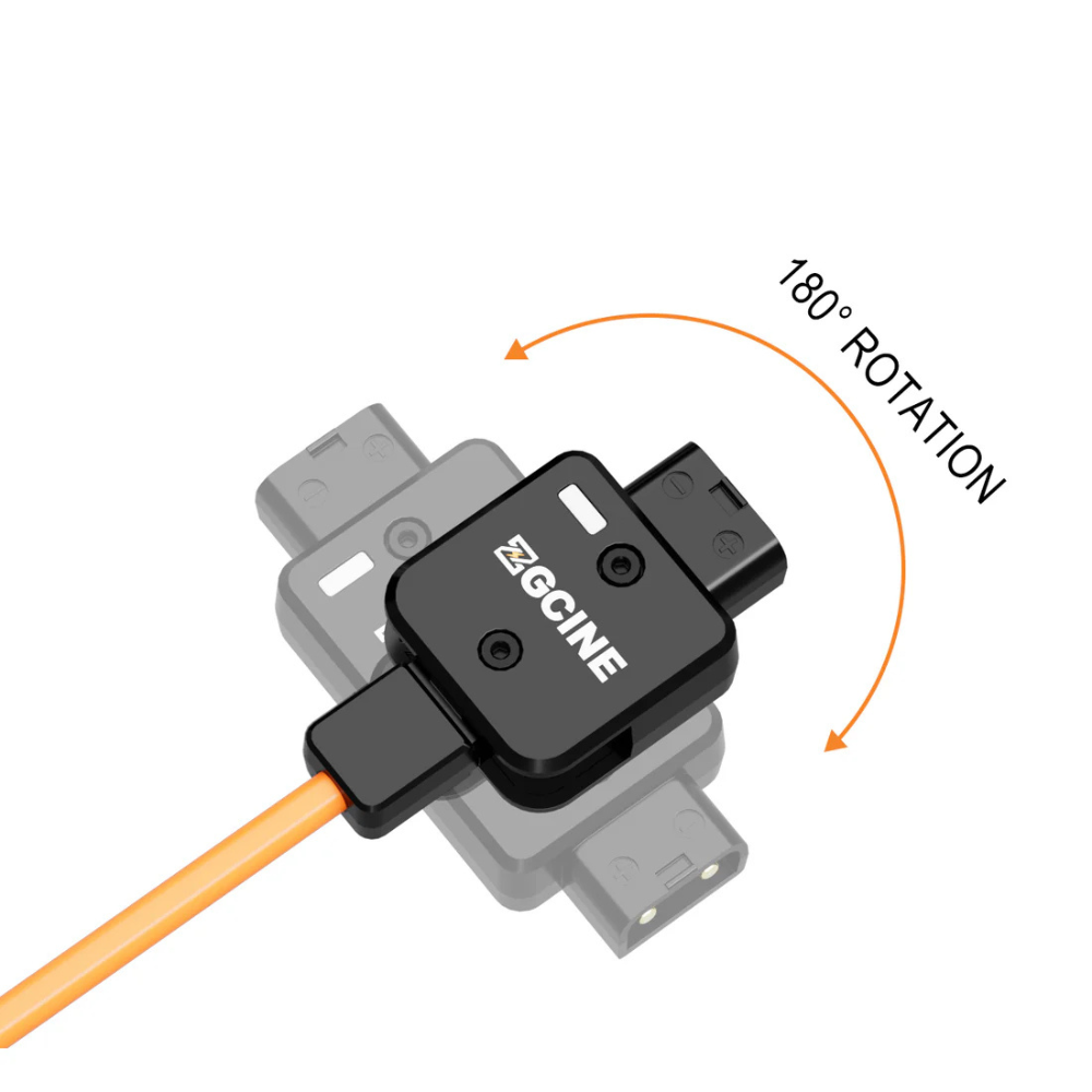 ZGCINE D-Tap to DC Right Angle Power Cable 12-17V IN/OUT for Camera, Monitor, Light and Accessories with Up to 60cm Max Length Straight / Coiled Nylon Braded Cord for Continuous Power Supply, Video Recording & Production | DT-DC L, DT-DC