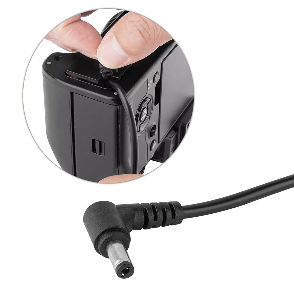 SmallRig 5.5/2.1mm DC Power Male Connector to LP-E6 Dummy Battery Charging Cable for NP-F Battery Plate & LP-E6 Battery-Powered Cameras 2919