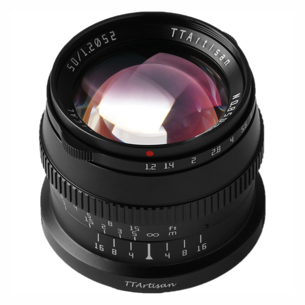 TTArtisan 50mm F/1.2 APS-C Format Canon RF Mount Portrait Prime Lens Large Aperture Sonr Optical Design Full Metal Body, MF Manual Focus, 19.2" Focus Distance, Clicked Aperture Ring for Smooth Bokeh & Low Light Photography | Black