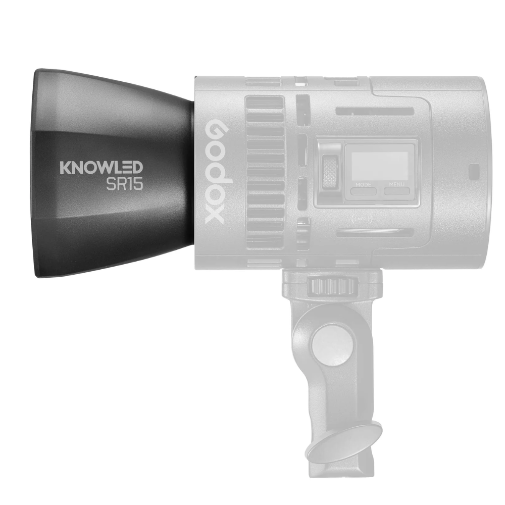 Godox KNOWLED SR15 rrow Beam Reflector for MS60BI and MS60R LED Lights with 15° Beam Angle, 2.8" Size and Silver Interior for Lighting and Studio Equipment
