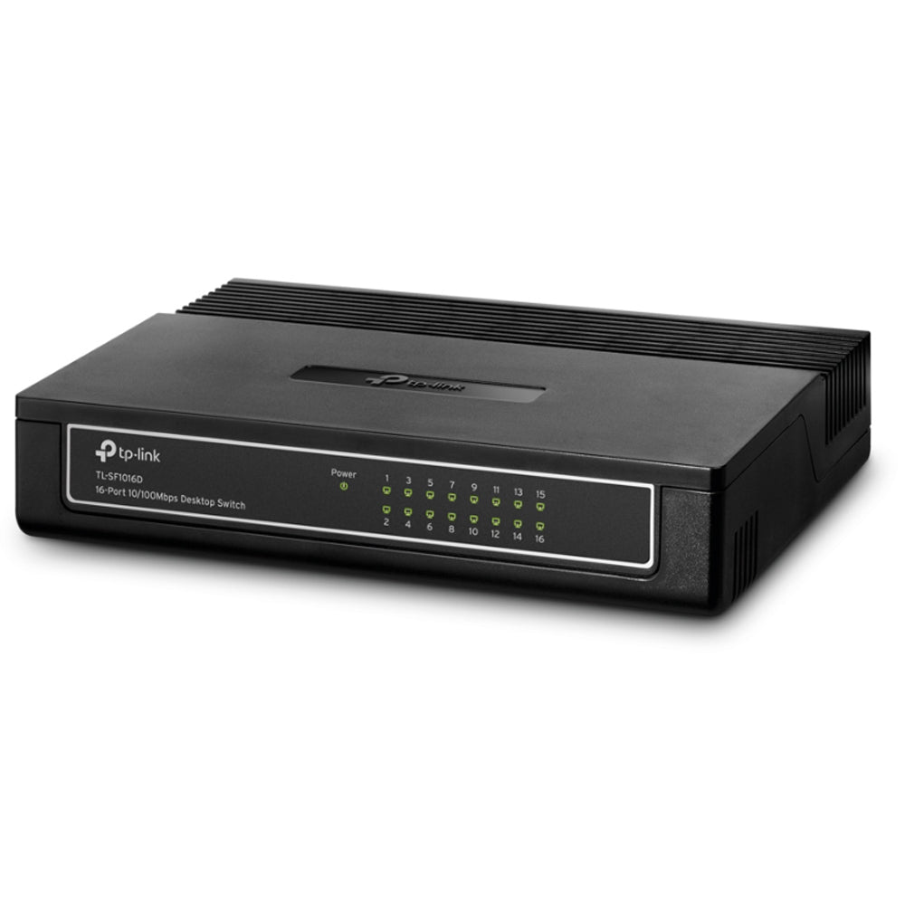TP-Link 16 Port 10/100Mbps RJ45 Desktop / Rack Mountable Ethernet Switch with Auto Negotiation / MDI / MDIX, 802.3X Flow Control for Networking | TL-SF1016D, TL-SF1016DS