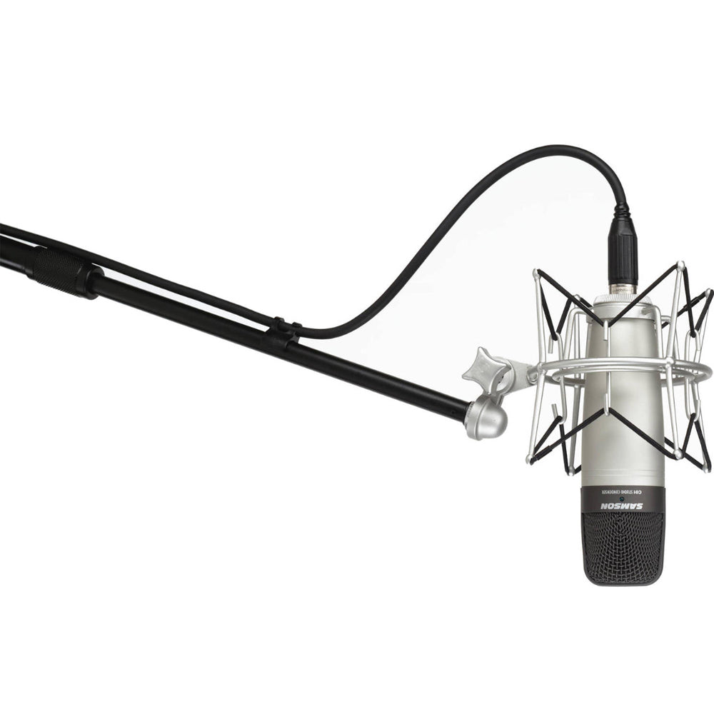 Samson C01 SR850 Cardioid Condenser Microphone Headphone Bundle Kit Set with 10Hz to 30kHz Frequency Response, 19mm Large Diaphragm, Enhanced Ambient Listening, & Gold Plated XLR Connector for Studio, Podcast, Recordings, Acoustics