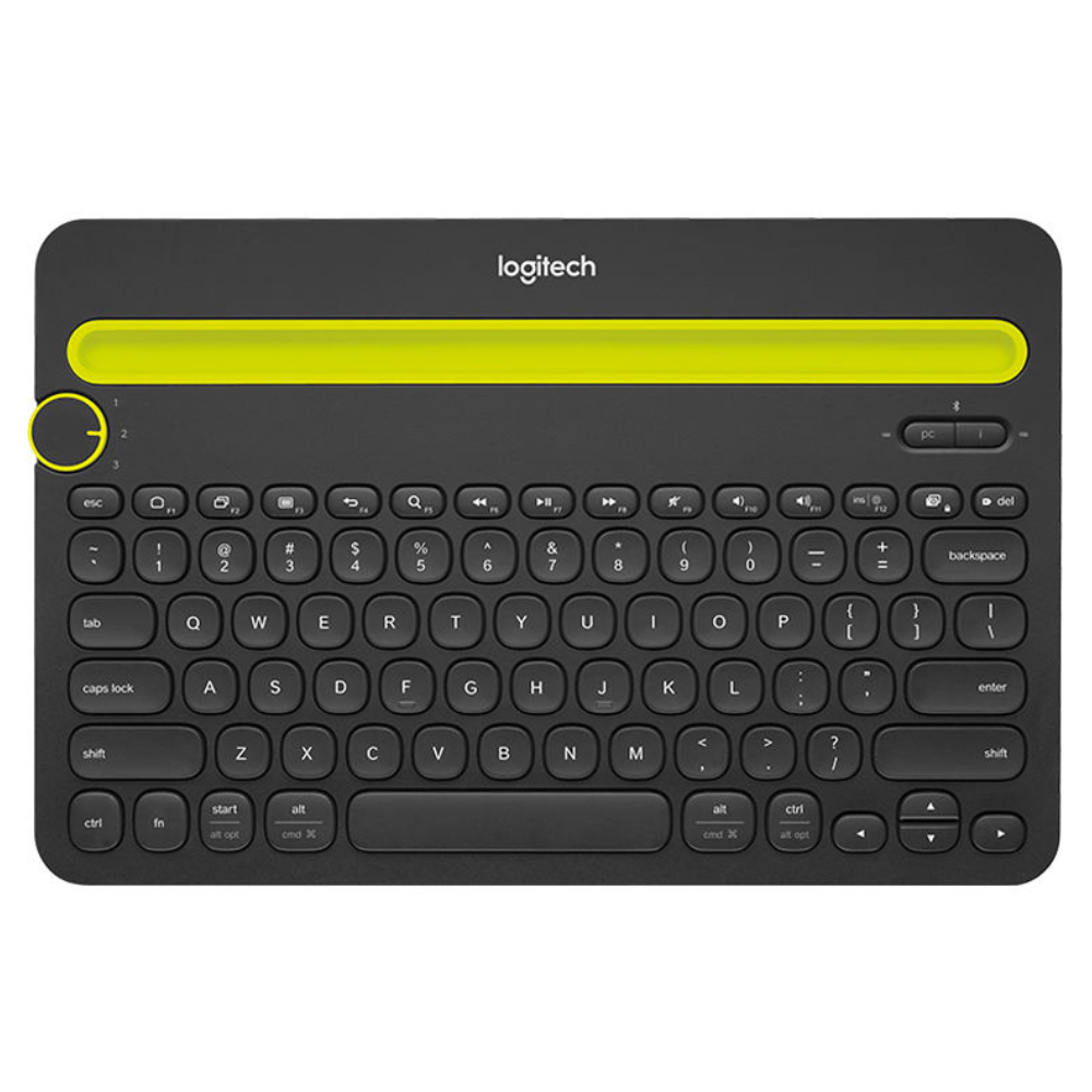 Logitech K480 Multi-Device Bluetooth Keyboard with 5M Keystrokes, Hotkeys, and Up to 10m Wireless Range for Windows, Mac, Android, IOS, Tablets and Smartphones (Black, White)