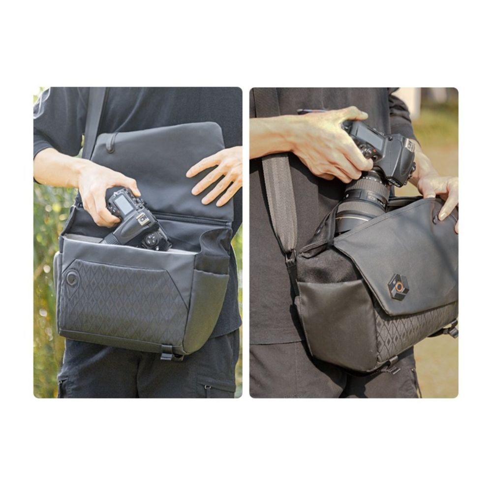 Eirmai Falcon Series F1S 4 Liters / F2S 7 Liters Water Resistant Camera Travel Shoulder Sling Bag with Magnetic Latch, Padded Velcro Interior Divider, 8.5-inch Tablet and Accessory Pockets, for DSLR, Mirrorless, and Lenses for Photography