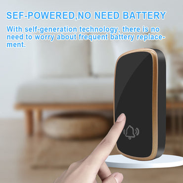 DAYTECH DB25 Self-Powered Smart Wireless Doorbell Plug and Play AC 110V-220V Water-Resistant 260m Long Range Door Bell Buzzer with Adjustable Volume, 38 Chimes and Tunes for Home Office Indoor and Outdoor Installation (GOLD)