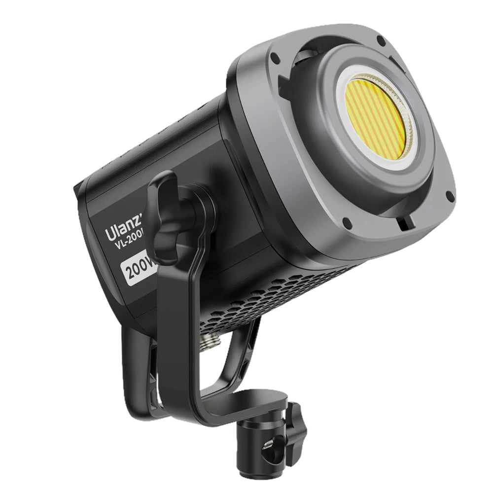 Ulanzi 200W Bi-Color LED Video Light 2700K-6500K CCT CRI 95+ with V-Mount Battery Plate, Bowens Accessory Mount, LCD Display, Built-In Dimming Control Knob, and 360° Rotate L-Stand for Studio Lighting Equipment VL-200Bi