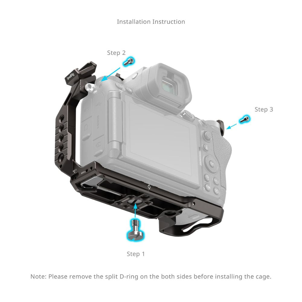 SmallRig Night Eagle Full Camera Cage Kit for Nikon Z6 III with Top Handle, Arca-Type Quick Release Base Plate, TO Rail, Cold Shoe Mount, 1/4"-20, 3/8"-16, M3 & M2.5 Threaded Holes for Attachments and Accessories | 4521 4522