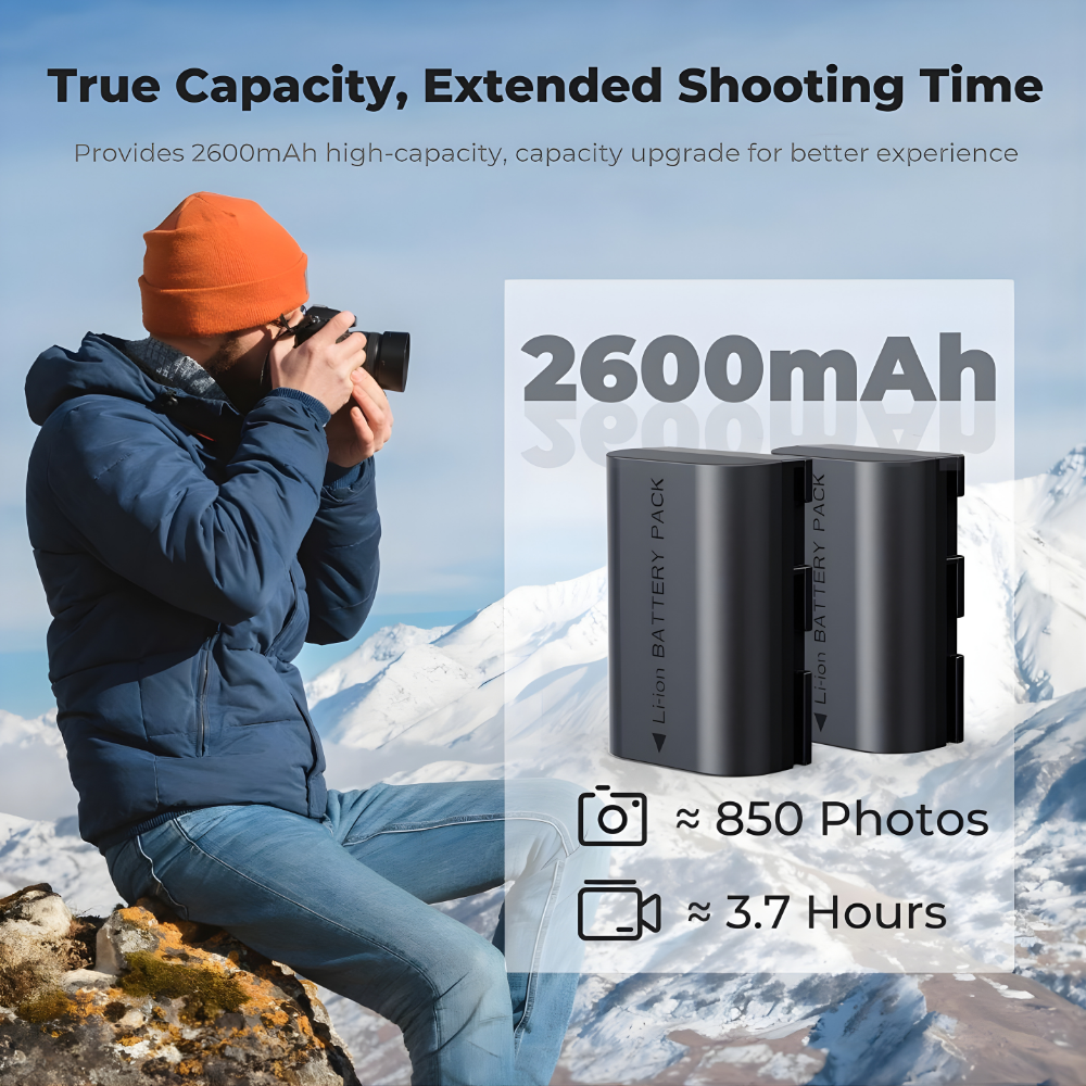 K&F Concept LP-E6 / LP-E6N / LP-E6NH 2250 - 2600mAh Camera Battery