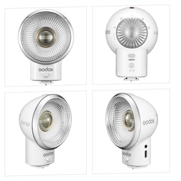 Godox Lux Elf Retro Vintage-Style Camera Flash with GN 19.7', Output Power Selection Dial, and Up to 400 Flashes on Full Charge for Photography