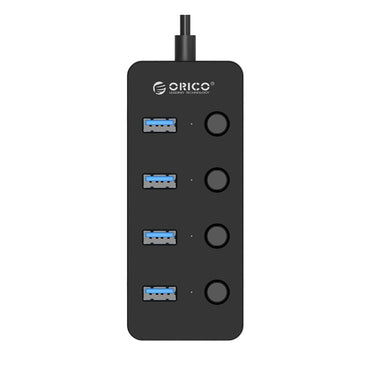 ORICO 4-Port USB 3.0 Hub with 5Gbps Transmission Rate, Individual Switches, and Windows, MacOS, and Linux Support for Computers and Laptops