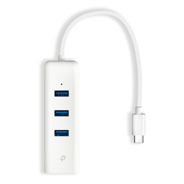 TP-Link 3 Port USB-A 3.0 Hub and Gigabit Ethernet Adapter with USB Type-C Interface, with 5Gbps USB 3.0 Transfer Speed / 1Gbps Ethernet Network Bandwidth Plug and Play for PC Desktop Computer Networking | UE330C
