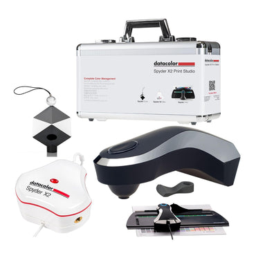Datacolor Spyder X2 Print Studio All-In-One Photographic Workflow Solution Kit with SpyderPRINT Profile Customization Printing Tool, Spyder X2 Ultra Colorimeter for Display Monitor, and SpyderCUBE for Shadow & Highlight Correction