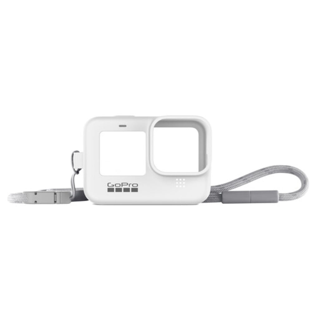 GoPro Sleeve + Lanyard with Protective Silicone Anti-Scratch Cover for HERO 12 / 11 / 10 / 9 BLACK Action Cameras | Black, White