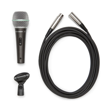 Samson Q4 Professiol Dymic Supercardioid Handheld Microphone with Mic Clip & 18' XLR Cable for Vocal and Instrument Recording, Studio, Live Performance, Karaoke, with 5Hz to 15kHz Frequency Response, Neodymium Mic Element, Steel Grill
