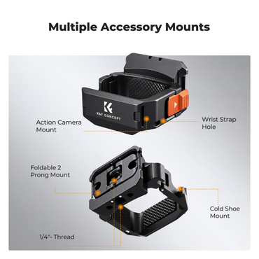 K&F Concept Multifunctional Aluminum Alloy Extension Mount for DJI Osmo Pocket 4/3