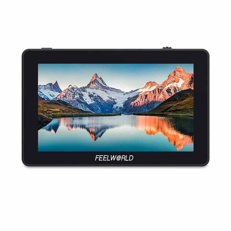 FEELWORLD F6 PLUSX 5.5 Inch Camera Field Monitor 3D-LUT 1600-nit Full-HD IPS LCD Touch Screen Panel Display with 4K UHD HDMI Input & Output Loop, F970 / LP-E6 Battery Plate, Cold Shoe Tilt Arm for DSLR, SLR, Mirrorless Camera