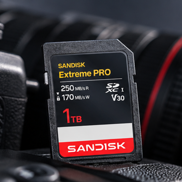 SanDisk Extreme PRO 1TB SD Card UHS-I SDXC Class 10 V30 U3 with 250MB/s Read and 170MB/s Write Speed for Camera and Photography | SDSDXXJ-1T00-GSCIN