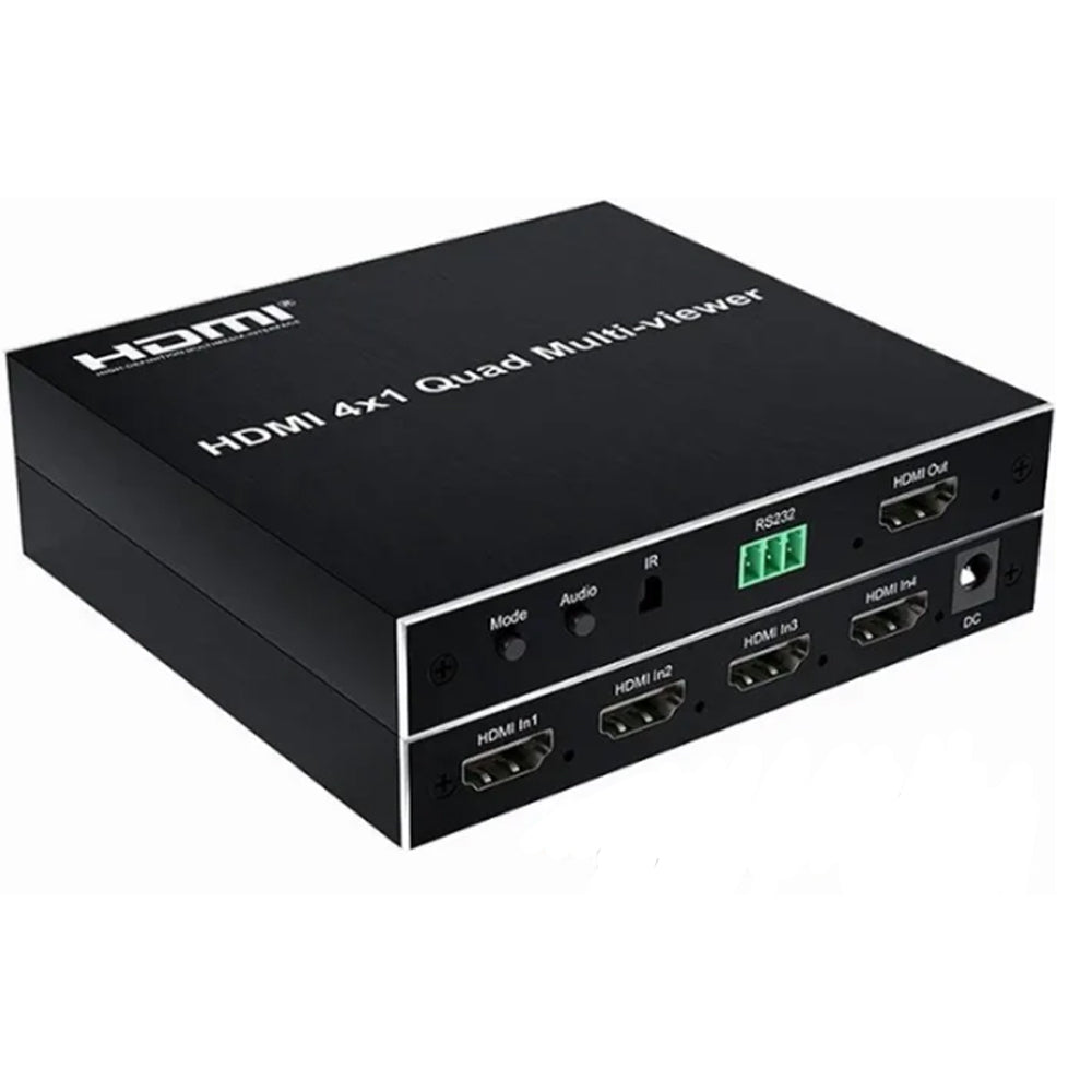 Argox 4K 30Hz HDMI 4x1 Quad Multi-Viewer Screen Splitter Ultra HD Support IR Remote Control, PCM2 Audio Format for TV Monitor | HDSW4-Q2