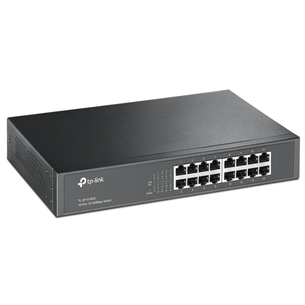 TP-Link 16 Port 10/100Mbps RJ45 Desktop / Rack Mountable Ethernet Switch with Auto Negotiation / MDI / MDIX, 802.3X Flow Control for Networking | TL-SF1016D, TL-SF1016DS