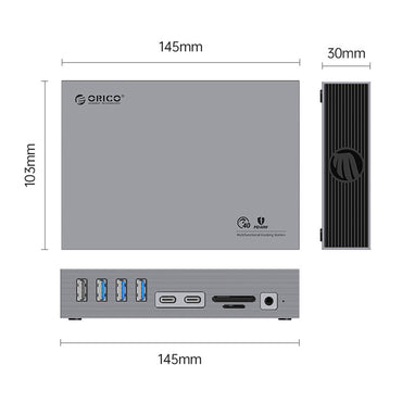 ORICO 15-in-1 Thunderbolt 3 40Gbps Type-C Docking Station with TF/SD Card Reader, S/PDIF Optical Audio, DP 8K@30Hz Video Converter, RJ45 1000Mbps, USB-C/A Hub 10Gbps, PD 60W, 3.5mm Audio/Mic - Windows & macOS PCs, Computers, Laptops