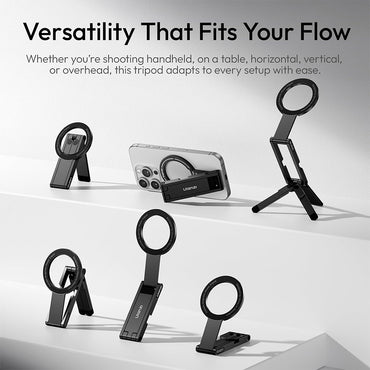 Ulanzi MA60 Foldable MagSafe Smartphone Tripod Stand with Multi-Angle Adjustment, Ultra Slim and Compact Design for iPhone 16/15/14/13/12 Pro Max & Other Compatible Mobile Devices - Ideal for Live Streaming, Vlogging