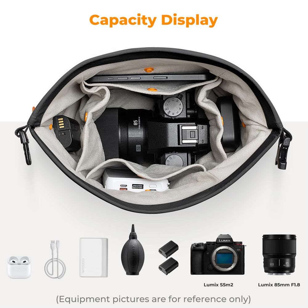 K&F Concept Urban Wander 11 5L Camera Shoulder Sling Bag + Detachable Camera Strap with Magnetic Closure, Water Resistant and Accessory Compartments