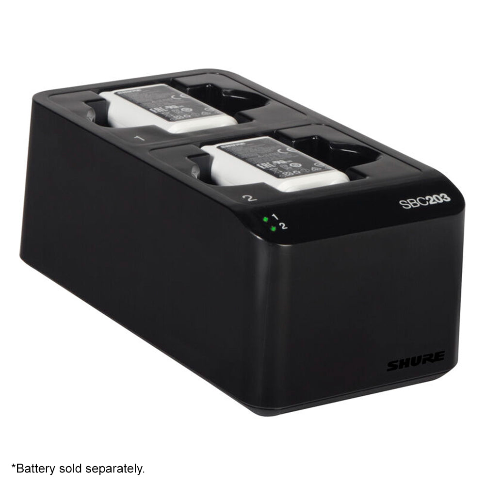 Shure SB903 1200mAh Rechargeable Battery + SBC10‑903 Single‑Bay / SBC203 Dual‑Bay Charger Station