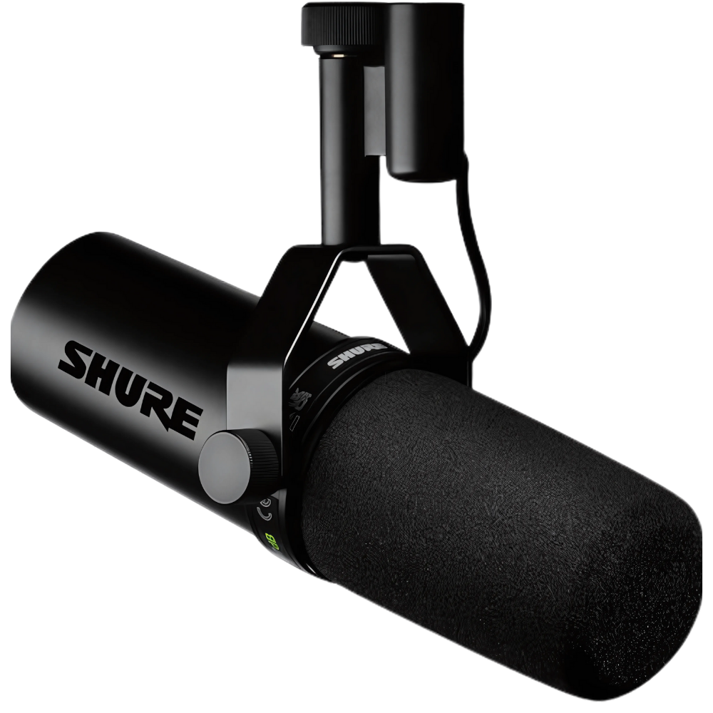 Shure SM7dB Vocal Microphone with Built-In Preamp Dynamic Cardioid Mic for Podcasting, Broadcasting & Professional Voice-Over, Compatible with XLR Audio Interfaces & Mixers