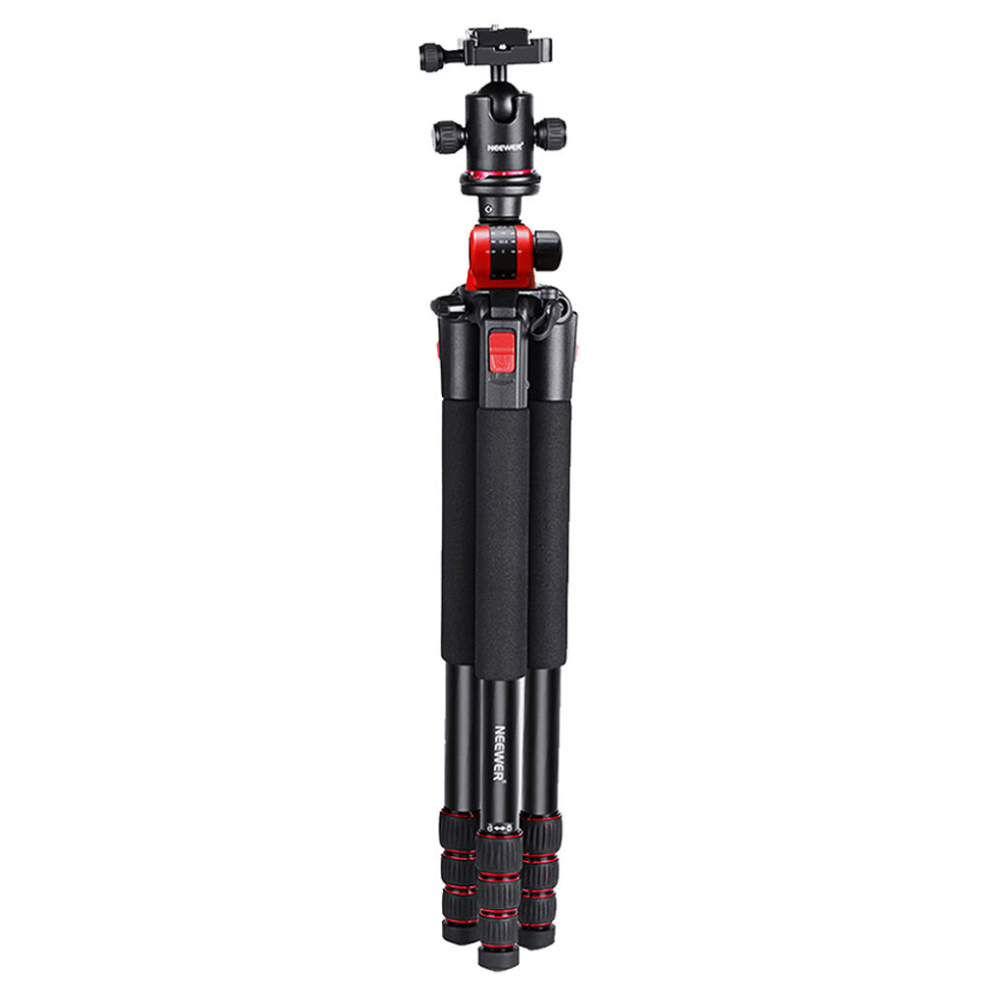 Neewer N284L+G0 79 Inches Camera Tripod Monopod with Aluminum Alloy 360° Panorama Ball Head and Vertical / Horizontal Center Column, 15Kgs Load Capacity, Quick Release Section Legs for Photography, Videography & Content Creation | 10097262