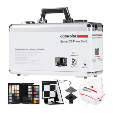 Datacolor Spyder X2 Photo Studio Color Magement Kit with SpyderLENSCAL Auto-Focus Calibration Tool for DSLR Camera, Spyder X2 Ultra Colorimeter for Display Monitor, SpyderCUBE for Shadow & Highlight Correction, SpyderCHECKR Color Targets