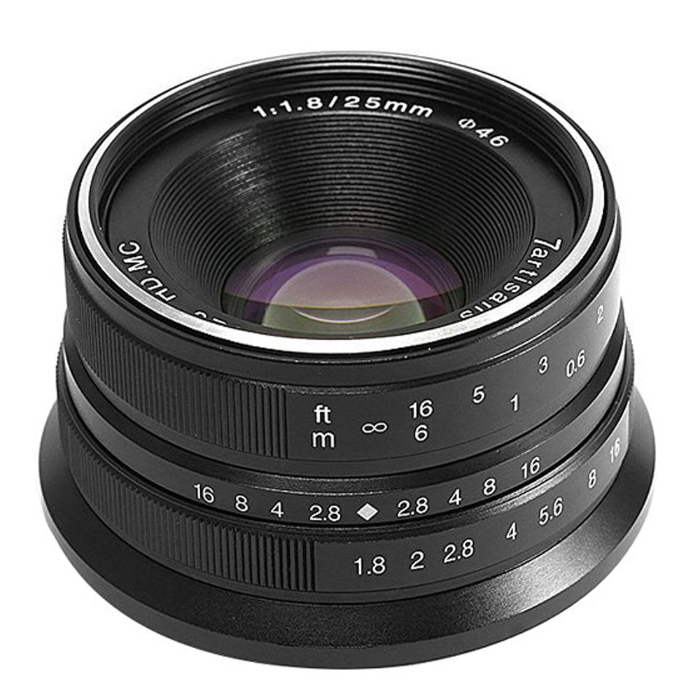 7Artisans 25mm F/1.8 APS-C Format M43 Micro Four Thirds Mount Compact Portrait Prime Lens MF Manual Focus for Mirrorless Cameras | Black Silver