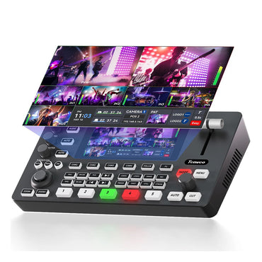 Tenveo TEVO-PC500 4K 60FPS 5.5" Screen Multi-Camera Broadcast Control Keyboard Video Mixer Switcher
