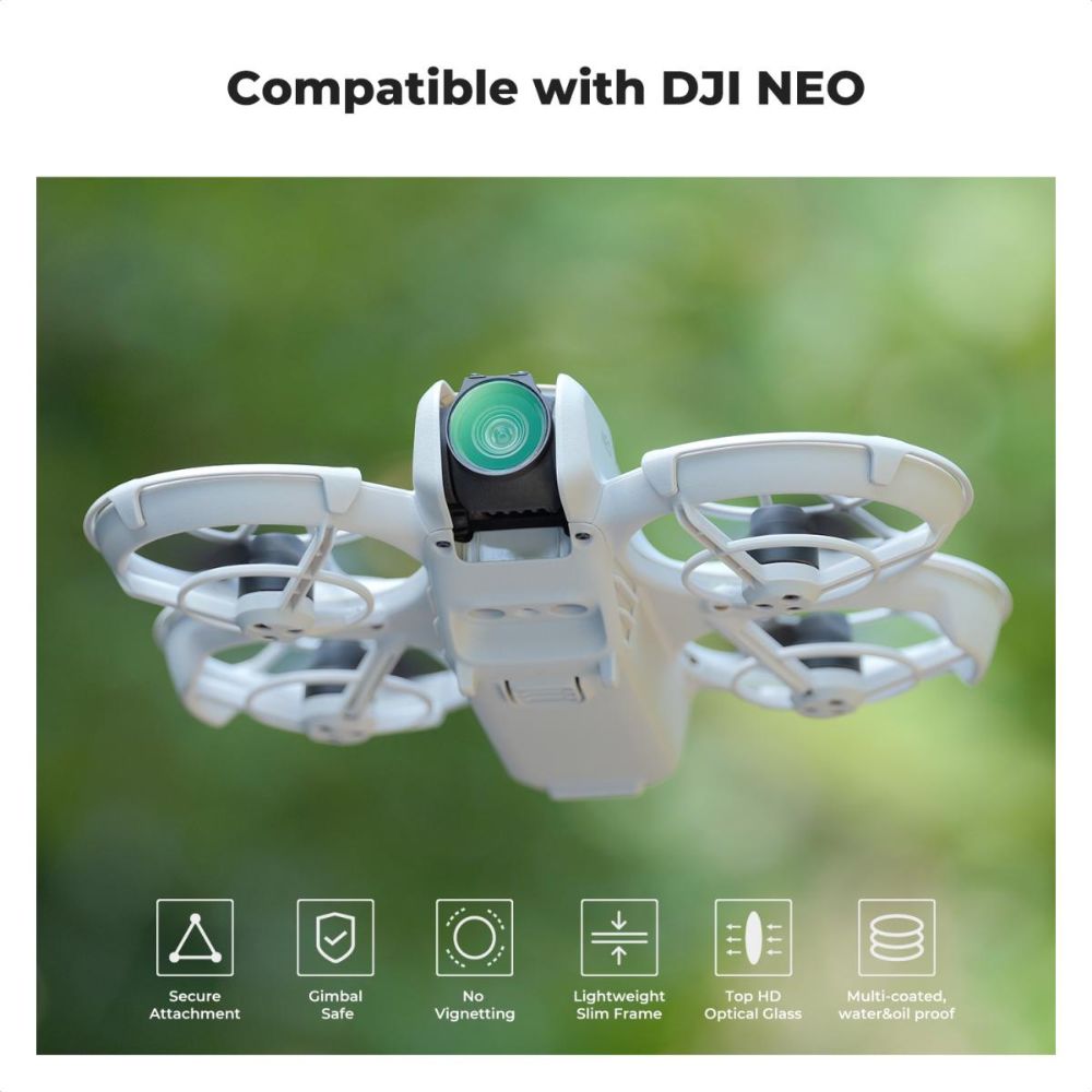 K&F Concept Nano-X Series UV Ultraviolet Filters / CPL Circular Polarizer / ND8 16 32 64 Neutral Density Lens Filter with 28 Multi-Layer Coated Imported AGC Optical Glass and 3 & 4 Light Reduction Stop for DJI NEO Drone Photo / Video