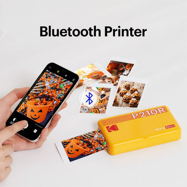 KODAK Mini 2 RETRO Portable Bluetooth NFC Wireless 620mAh Photo Printer Bundle Kit with 68 Film Sheets and Accessories, 2.1" x 3.4" Prints 4PASS Print, Bordered / Borderless Printing, Smartphone App Support (Yellow, Black, White) | P210R