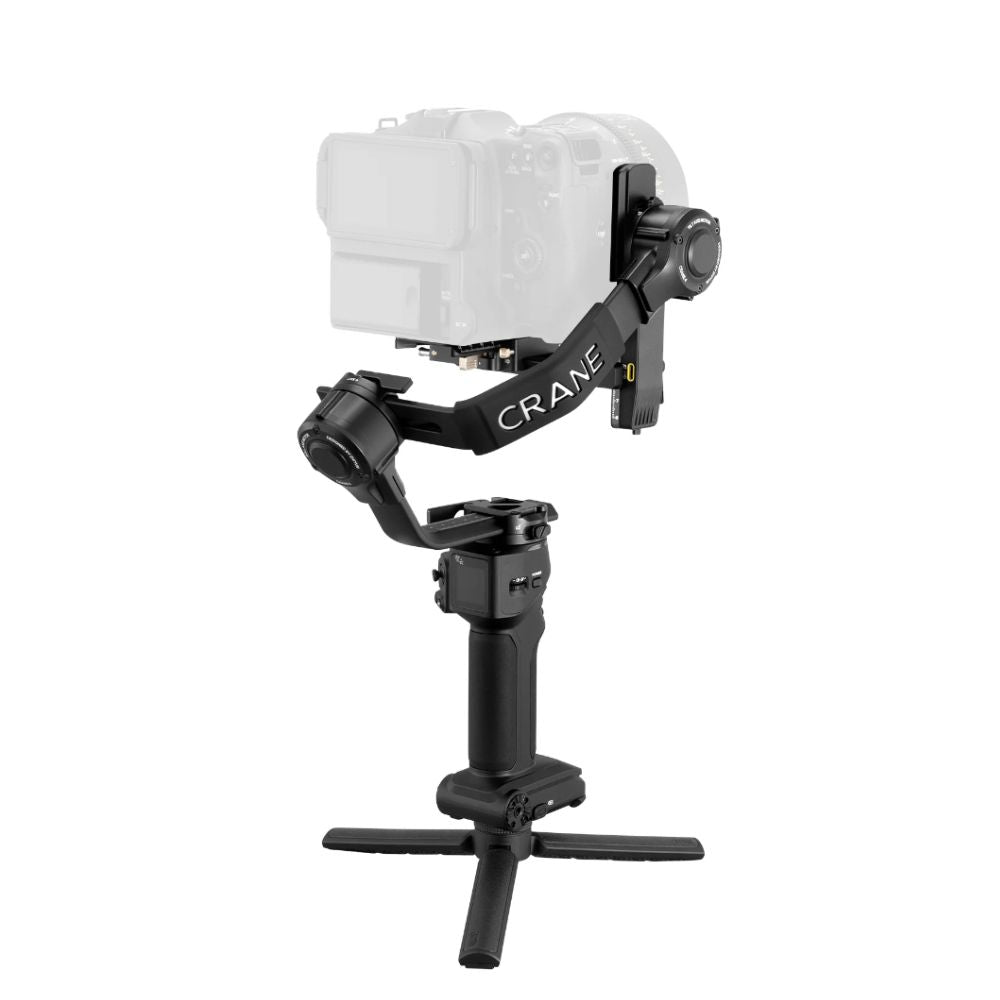 Zhiyun Crane 4 Camera 3-Axis Handheld Gimbal Stabilizer for DSLR, Mirrorless, and Cine Camera with Built-in LED Fill Light, 12 hrs Battery Life, Bluetooth Shutter Control, USB-C PD Fast Charging, Quick Release Horizontal & Vertical Rail | JG S