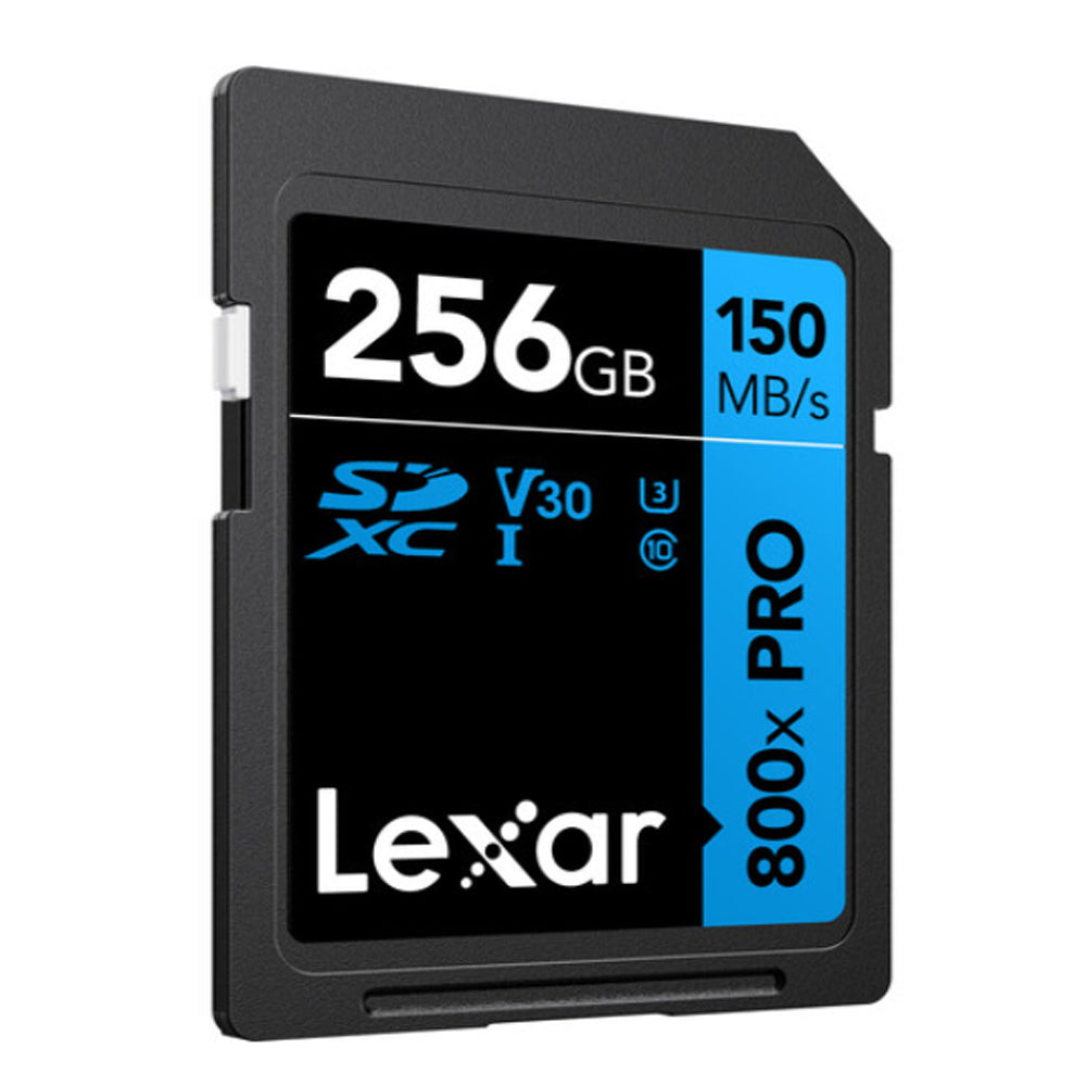 Lexar Professiol 256GB High Performance 800x PRO Blue Series SDXC UHS-I U1 V30 Class 10 Memory Card with 4K, Full HD and 3D Video Support, 150MB/s Read, 45MB/s Write Speeds for Photography and Videography