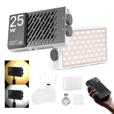 ZHIYUN CINEPEER CM25 Bi-Color 2700~6200K LED Pocket Video Fill Light with Diffuser, Rechargeable Battery & Onboard Controls for Studio Lighting, Photography, Filmmaking, Vlogging & Live Steaming