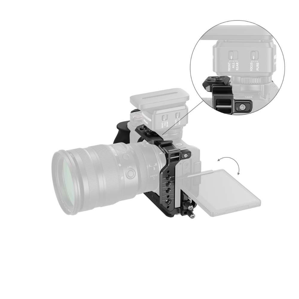 SmallRig Camera Cage & L-Shaped Mount Plate with Wooden Handle for Nikon ZR | 5904 / 5905 / 5906