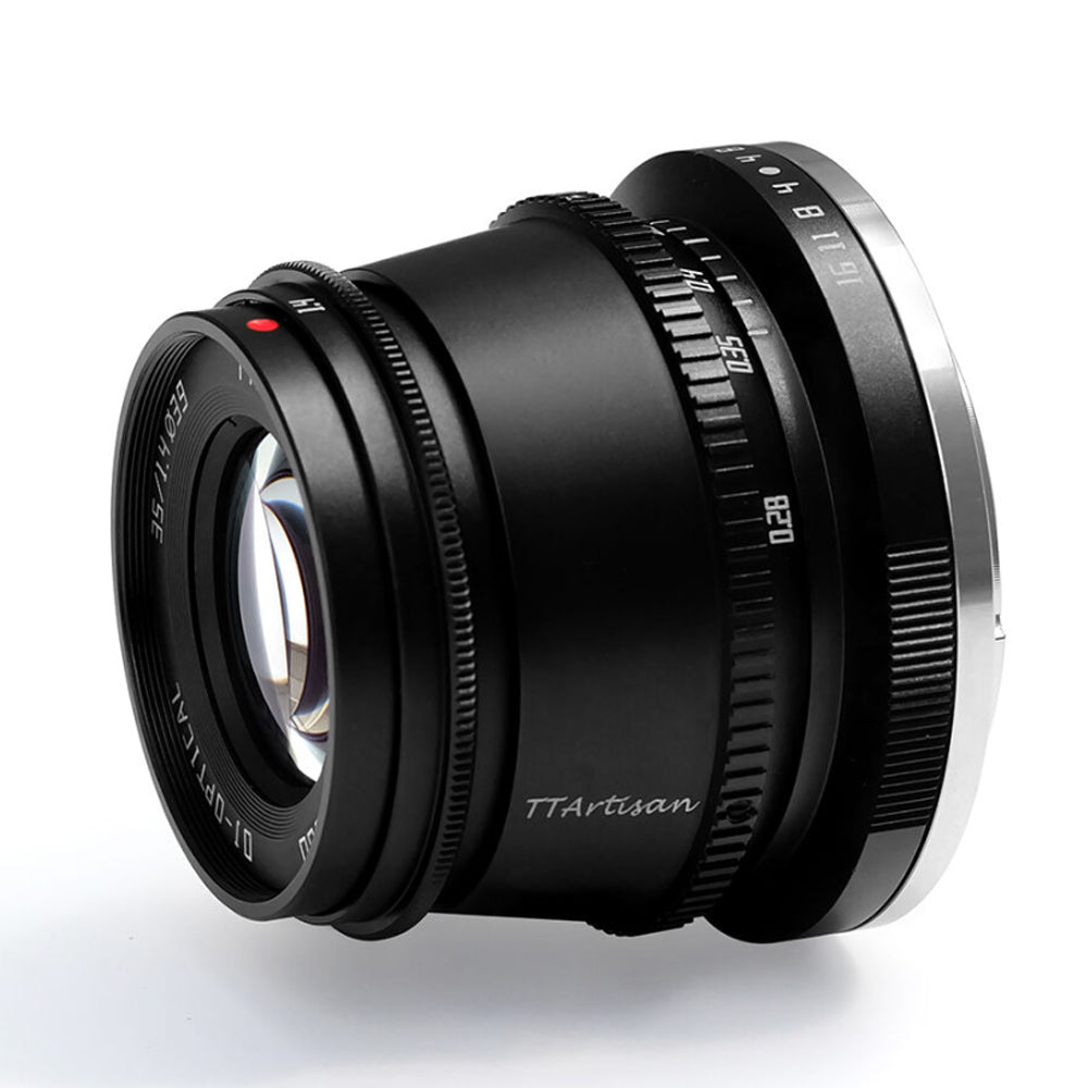 TTArtisan 35mm F/1.4 APS-C Format Sony E Mount Prime Lens Large Aperture Sonr Optical Design Full Metal Body, MF Manual Focus, 11" Focus Distance, Clicked Aperture Ring for Smooth Bokeh & Low Light Photography | Black, Silver