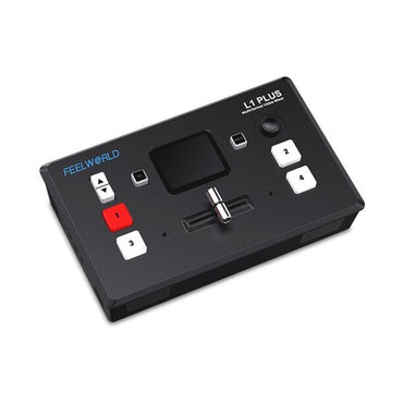 FEELWORLD L1 PLUS Multi-Camera Video Mixer Switcher with 4 HDMI Inputs, 4K 60Hz Support, 2" Touch Screen, PTZ Camera Joystick Control, USB 3.0 Interface, Audio Port, and RJ45 LAN Connection for  Live Streaming, Broadcast, and Conferencing