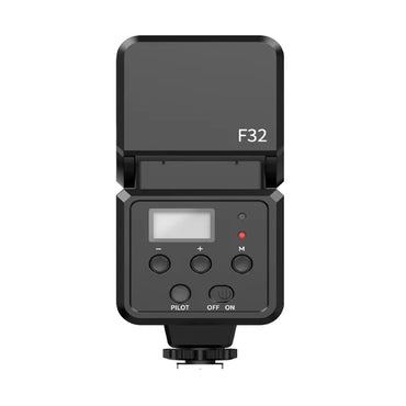 Ulanzi F32 Camera Flash with Universal Hot Shoe with 5600K CCT Color Temperature, GN32 ISO 100, Parameter Setting Display, 90° Up Down Tilt, 1400mAh USB Type-C Charging Port and Diffusion Dome for DSLR Mirrorless Photography