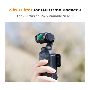 K&F Concept DJI Osmo Pocket 3 Magnetic Variable ND2-32 + Black Diffusion 1/4 Lens Filter with Camera Screen Protector - Made with Multi-Coated Optical Glass & Ultra-thin Aluminum Frame