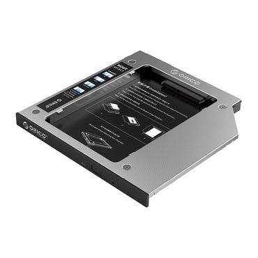 ORICO 2.5 Inch HDD / SSD SATA 3.0 Hard Drive Caddy for Laptop Optical Bay with 2TB Supported Capacity and Dual Switch with 4 Channels for Notebook Computers