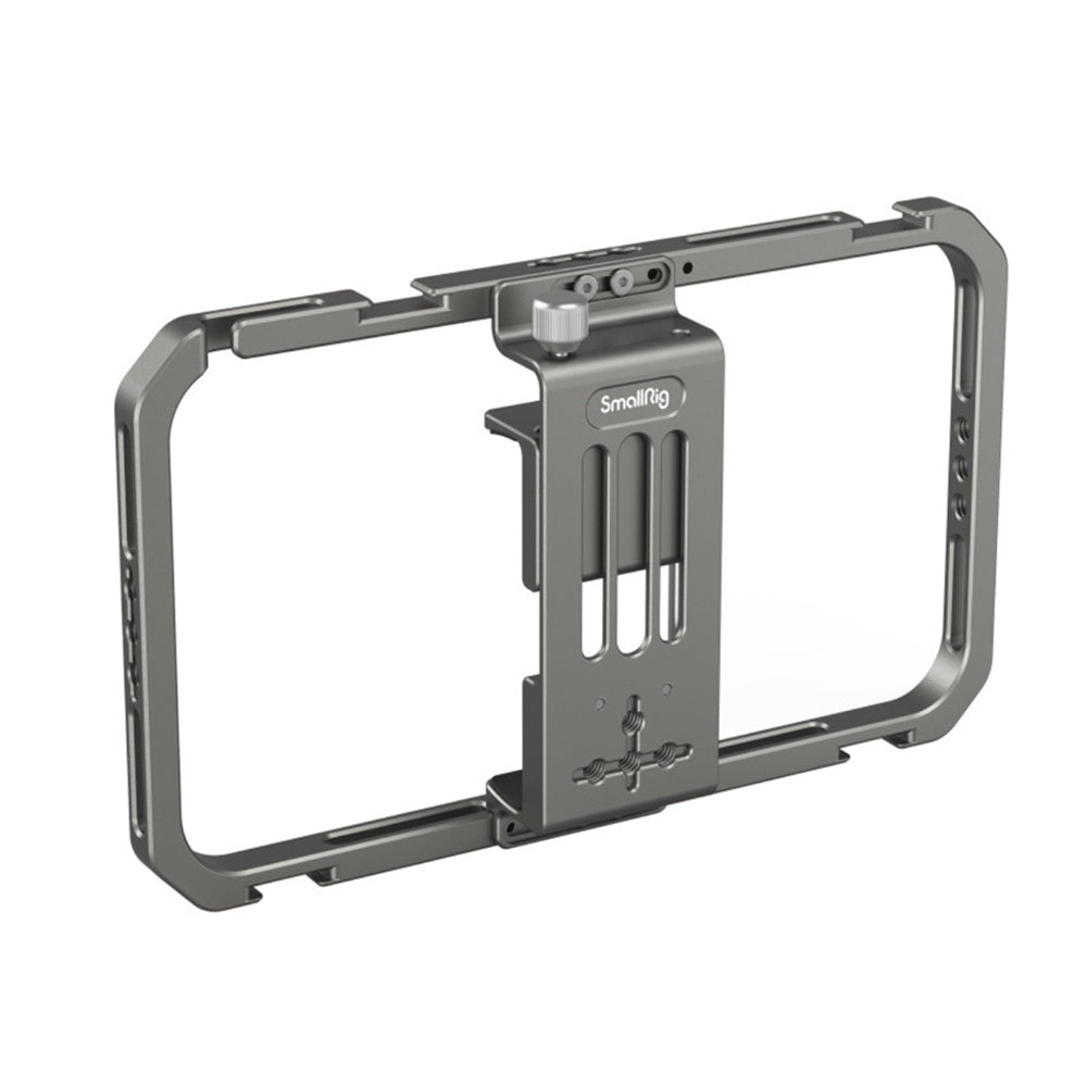 SmallRig Universal Mobile Phone Cage for iPhone & Other Smartphones (57-90mm Wide) with 1/4"-20 Threaded Holes & Cold Shoe Mounts for Handle Grips, Tripods, Microphones, Fill Lights, Accessory Attachments & Vlogging Equipment | 2791B