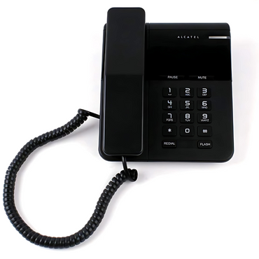Alcatel T22 Home Corded Landline Phone with Automatic Redial Key, Visual Ringer LED Indicator, Ring Volume Control, Adjustable Dialing, Mute/Flash Function, Desk & Wall Mounted - Black