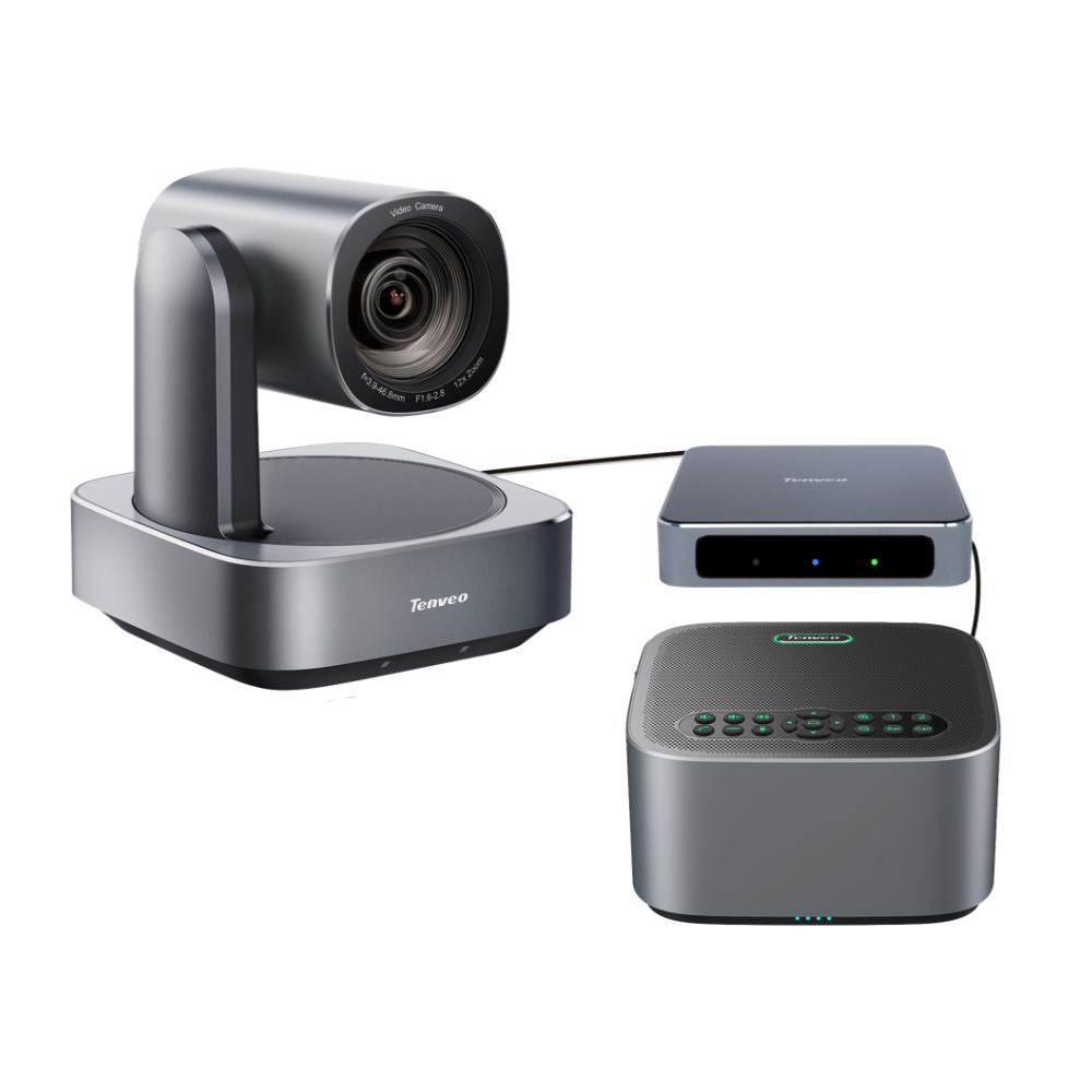 Tenveo VA612 GROUP Video Conferencing System Set with 4K UHD 12X Optical Zoom PTZ Camera, Power Hub, Bluetooth Speakerphone with Built-in Omnidirectional Microphone for Live Streaming, Broadcast, Gaming & Meeting