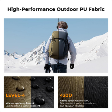 K&F Concept 30L Professional Camera Backpack with 15" Laptop Compartment, Removable Inner Pouch, Multiple Pockets, Adjustable Straps, Water-Resistant, Ergonomic Design for DSLR, Mirrorless Cameras, Drones, Lenses & Accessories